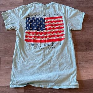 Simply Southern Daisy Flag TShirt - Small